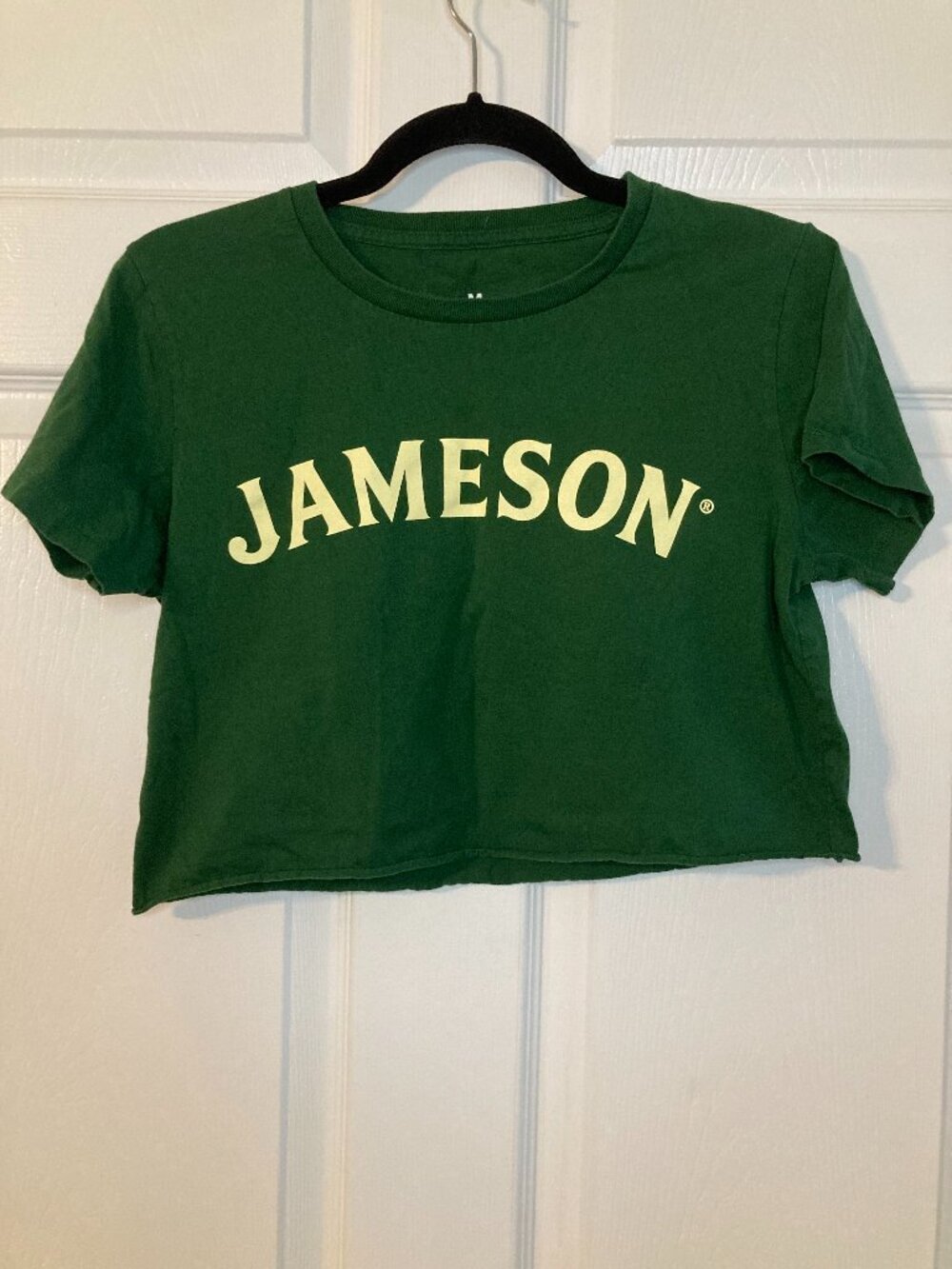 Jameson Irish Whiskey Women's Green Cropped Logo T-Shirt - 100% Cotton - Size M